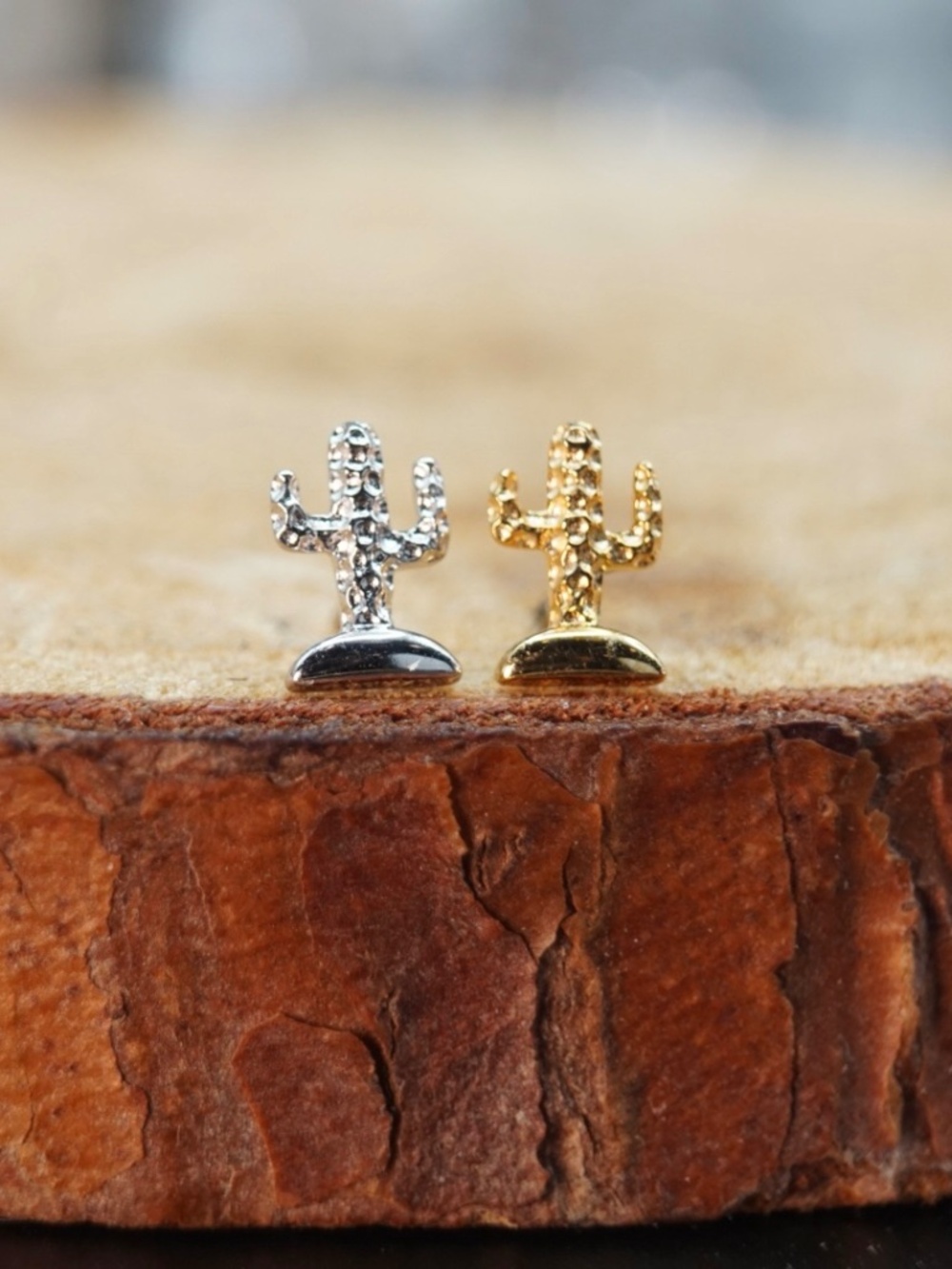 14k Solid Gold Cactus Threadless End Stud by Junipurr